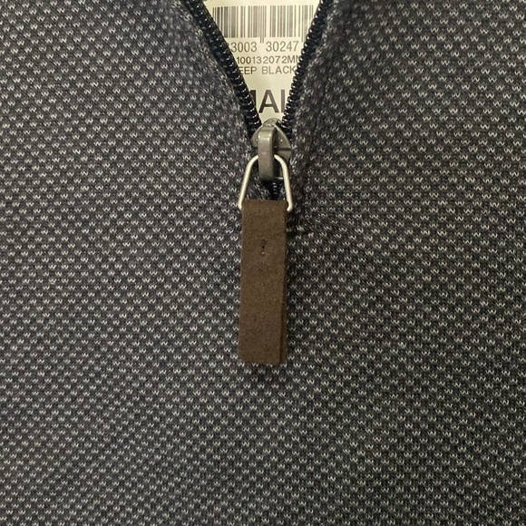 Men’s Club Room Birdseye Quarter Zip Up Long Sleeve Sweater Deep Black S NWT - Picture 4 of 10